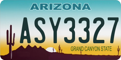 AZ license plate ASY3327