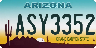 AZ license plate ASY3352