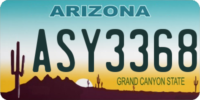 AZ license plate ASY3368