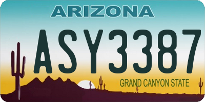AZ license plate ASY3387