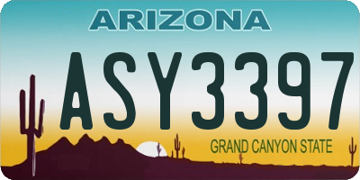 AZ license plate ASY3397