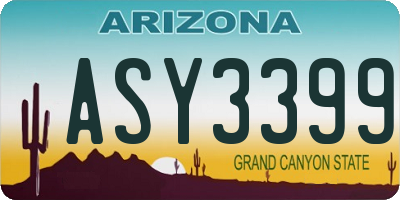AZ license plate ASY3399