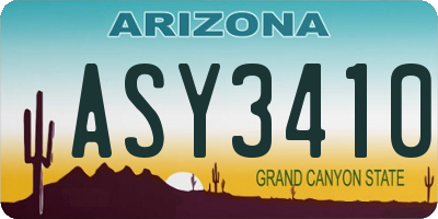 AZ license plate ASY3410