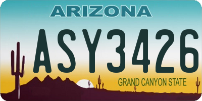 AZ license plate ASY3426
