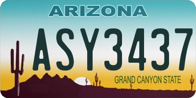 AZ license plate ASY3437