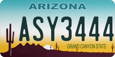 AZ license plate ASY3444