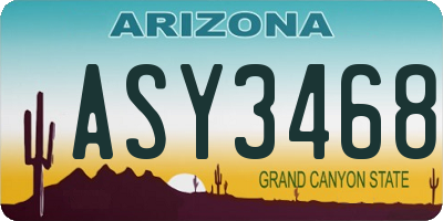 AZ license plate ASY3468