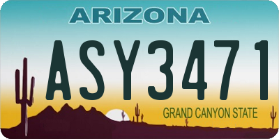 AZ license plate ASY3471