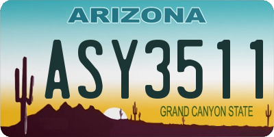 AZ license plate ASY3511