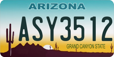 AZ license plate ASY3512