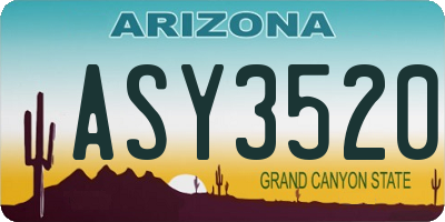 AZ license plate ASY3520