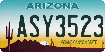AZ license plate ASY3523