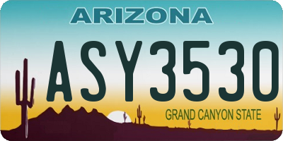 AZ license plate ASY3530
