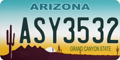 AZ license plate ASY3532