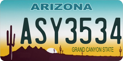AZ license plate ASY3534