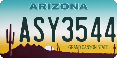 AZ license plate ASY3544