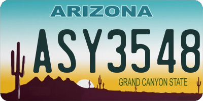 AZ license plate ASY3548