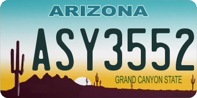 AZ license plate ASY3552