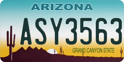 AZ license plate ASY3563
