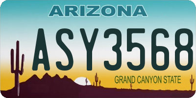 AZ license plate ASY3568