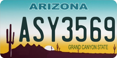 AZ license plate ASY3569