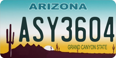 AZ license plate ASY3604