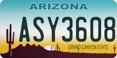AZ license plate ASY3608