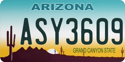 AZ license plate ASY3609
