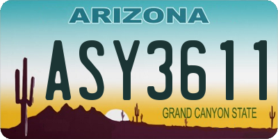 AZ license plate ASY3611