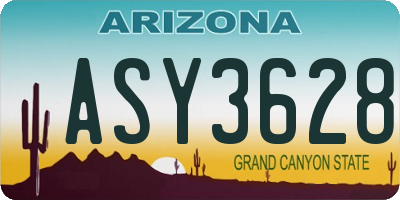 AZ license plate ASY3628