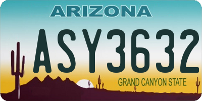 AZ license plate ASY3632