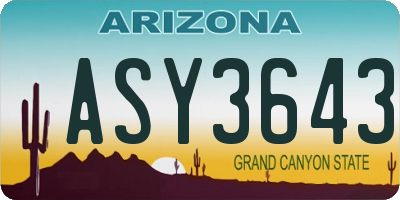 AZ license plate ASY3643