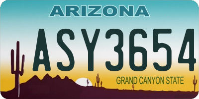 AZ license plate ASY3654