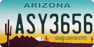 AZ license plate ASY3656