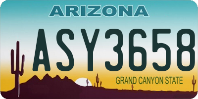 AZ license plate ASY3658