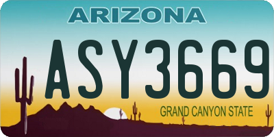 AZ license plate ASY3669