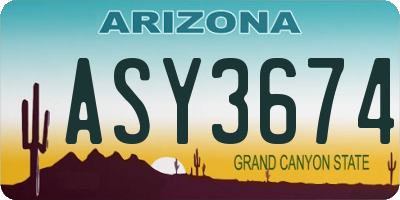 AZ license plate ASY3674