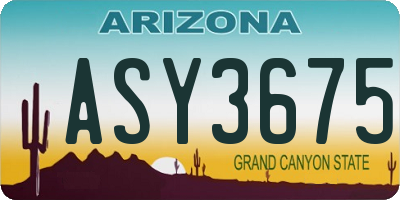 AZ license plate ASY3675