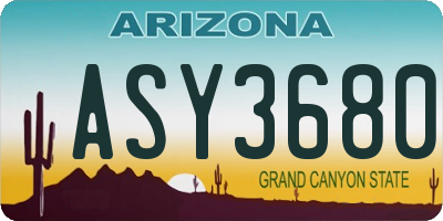 AZ license plate ASY3680