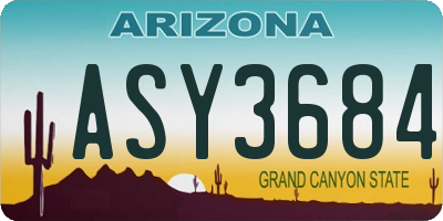 AZ license plate ASY3684