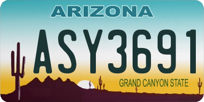 AZ license plate ASY3691