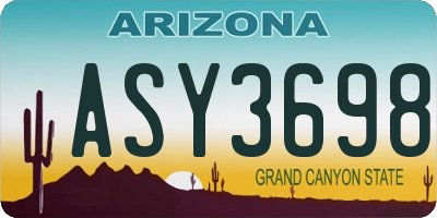 AZ license plate ASY3698