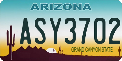 AZ license plate ASY3702