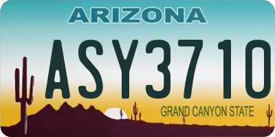 AZ license plate ASY3710