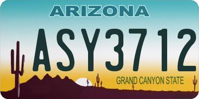 AZ license plate ASY3712