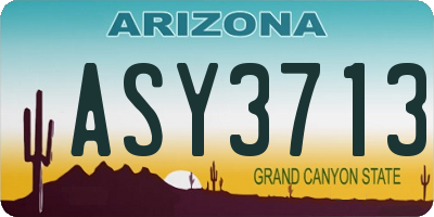 AZ license plate ASY3713