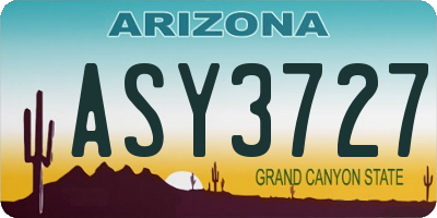 AZ license plate ASY3727