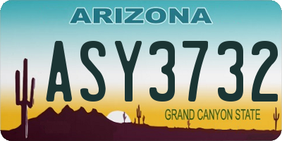 AZ license plate ASY3732