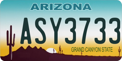 AZ license plate ASY3733