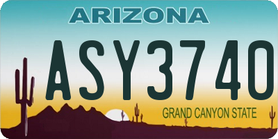 AZ license plate ASY3740